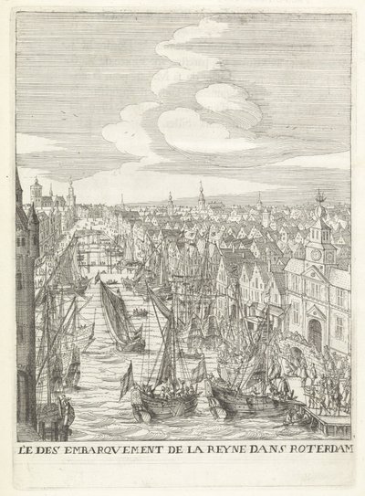 Aankomst van Maria de' Medici i Rotterdam Ombordstigningen av dronningen i Roterdam (tittel på objekt) Historien om dronningens, mor til den mest kristne kongen, inn i De forente provinser i Nederland. (serietittel) av Anonymous