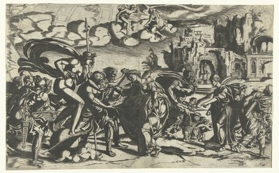 Allegori om krig og kunst Mars innhenter Venus og jager bort kunsten av Anonymous