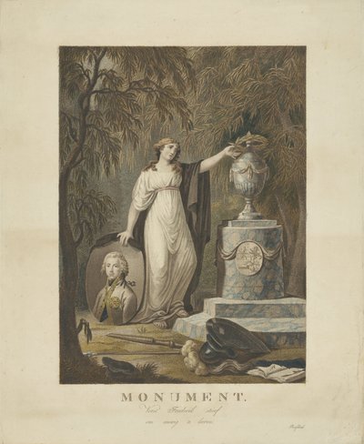 Allegorisk begravelsesmonument for Frederik, Prince of Orange-Nassau, 1799 av Anonymous