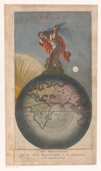 Atlas på jordkloden Tittelside for: Justus Danckerts, Atlas, s.a. av Anonymous