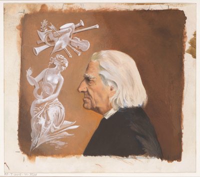 Banddesign for: Jean Rousselot, Frans Liszt. Livet til en stor komponist, ca. 1961 av Anonymous