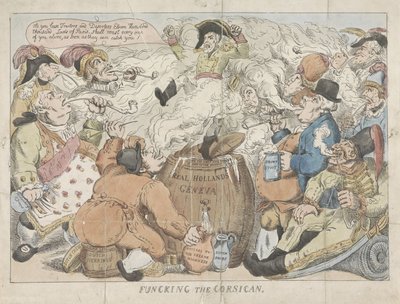 Desinfisering av korsikaneren, 1813 Funcking the Corsican (tittel på objekt) av Anonymous
