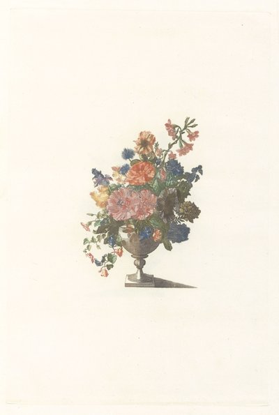 Blomstervase med blomster og malva av Anonymous