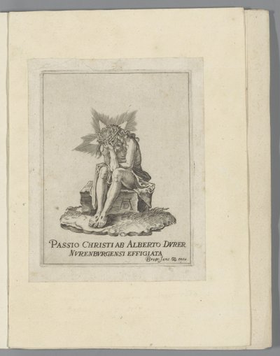 Kristus på den kalde steinen The Little Passion (serietittel) Passio Christi Ab Alberto Durer Nurenburgensi Effigiata (serietittel på objekt) av Anonymous