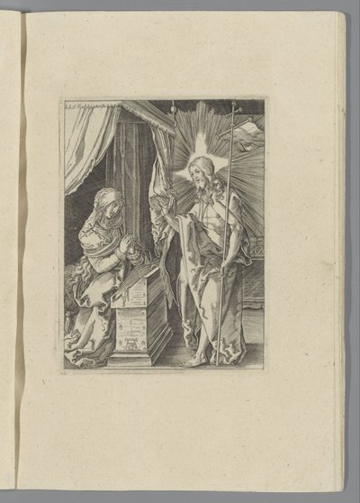 Kristus viser seg for sin mor The Little Passion (serietittel) Passio Christi Ab Alberto Durer Nurenburgensi Effigiata (serietittel) av Anonymous