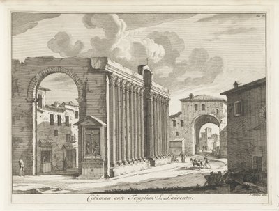 Colonnade av San Lorenzo og Roma Søyler av Temple of S. Laurentii (tittel på objekt) Magasiner av de italienske maleriene (serietittel) av Anonymous