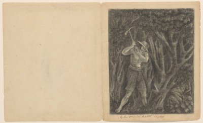 Coolen begynner å hogge en skog ved Ngoro, ca. 1820-1850 av Anonymous