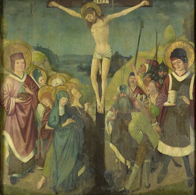 Korsfestelse med de hellige Cosmas og Damian av Anonymous