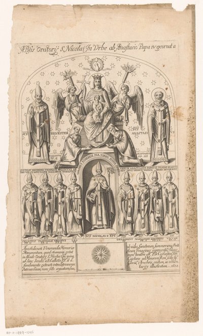 Saint Nicholas omgitt av paver (tittel på objekt) av Anonymous