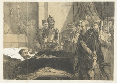 Den siste hyllesten ble betalt til likene av Egmond og Horne, 1568 Den siste hyllesten til likene til grevene av Egmond og Hoorne (tittel på objekt) av Anonymous