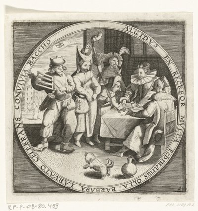På måneden februar, Vastenavond, ca. 1600 De tolv månedene av et års bilde i scener fra folkelivet (serietittel) Ordninger for de 12 månedene med deres operasjoner, og deres anvendelse på stjernetegnene, delt inn i fire deler av året (serietittel på objekt av Anonymous