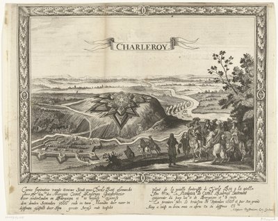 Den nye festningen Charleroi, 1666 Caerte figurativ av den nye byen av Charle Roij (...) (tittel på objekt) Plant de la nouelle fortresse de Charle Roij (...) (tittel på objekt) av Anonymous