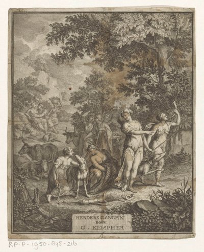 Diana og Shepherds Tittelside for: Gerard Kempher, Herderszangen, 1732 av Anonymous