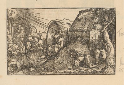 Diogenes i tønnen og to kronede unge menn av Anonymous