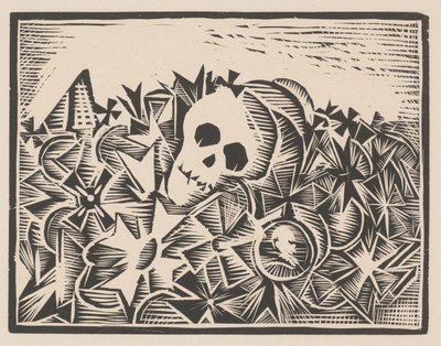 Hodeskalle mellom krigskors Against War and Fascism (serietittel) av Anonymous
