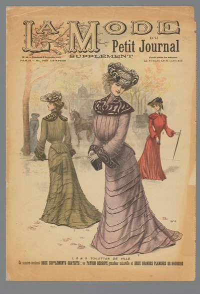 Tre kvinner i Toilettes de Ville i Paris 1, 2 og 3 Toilettes de Ville (tittel på objekt) av Anonymous