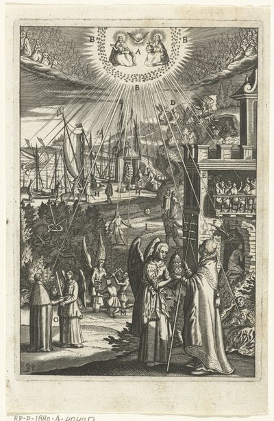 Emblem med et menneske som i alt er klar over Guds allestedsnærvær The Wech of Eternal Life (serietittel) av Anonymous
