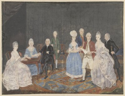 Familiegruppe på ni personer av Anonymous