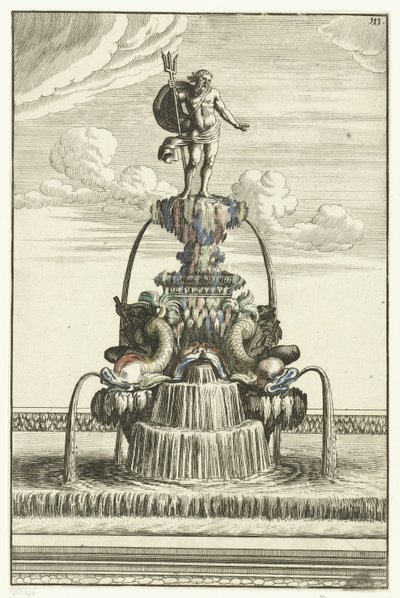 Fontene med statue av Neptun Architectura Curiosa Nova (serietittel) av Anonymous