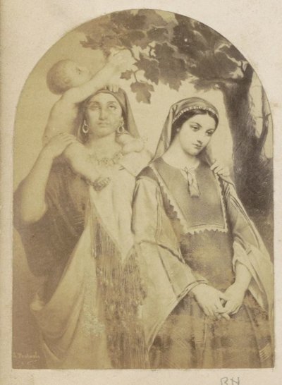 Fotoreproduksjon av (antagelig) en tegning av Maria, Jesus og Elisabeth av Anonymous