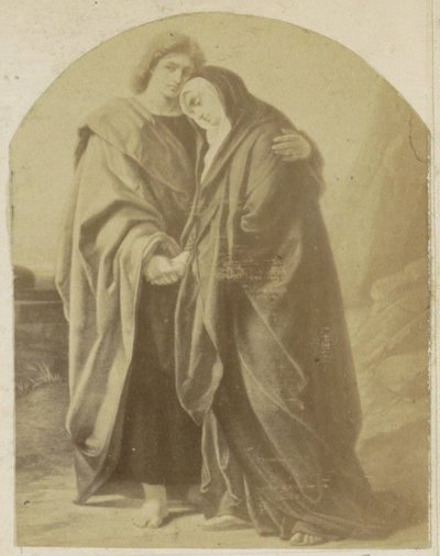 Fotoreproduksjon av (antagelig) en tegning av apostelen Johannes og Maria av Anonymous