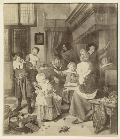 Fotoreproduksjon av maleriet St. Nikolas-festen av Jan Steen av Anonymous