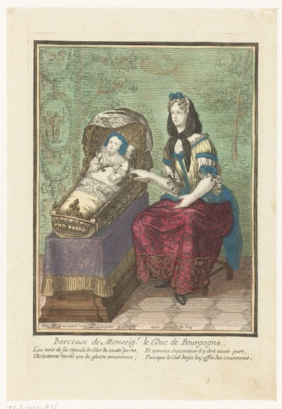 Fransk konge i vugge Berceuse de Monsignor. Le Duc de Bourgogne. (tittel på objekt) av Anonymous