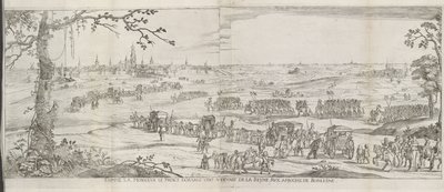 Frederik Hendrik komt Maria de Médici tegemoet, buiten 's-Hertogenbosch, 1638 Som hans monsieur kom prinsen av Orange for å møte dronningen, på innmarsj til Bois le duc (tittel på objekt) Historien om inngangen til dronningen, mor til kongen svært kris av Anonymous