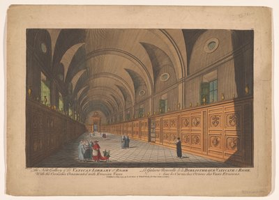 Galleri i Vatikanets bibliotek Det nye galleriet til Vatikanets bibliotek i Roma / La Galarie Nouvelle de la Bibliotheque Vaticane a Roma (tittel på objekt) av Anonymous