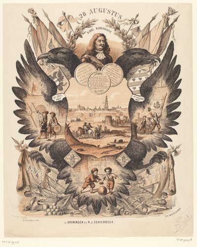 Minneplakett for å feire 200 år med lettelsen av Groningen 1672-1872 av Anonymous