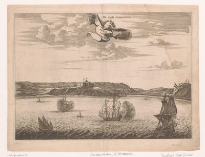 Utsikt over Fort Amsterdam i Ghana fra vannet The Castle Cormantine / Castle of Cormantin (tittel på objekt) av Anonymous