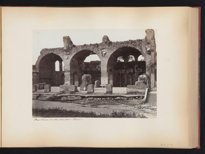 Utsikt over basilikaen Maxentius i Forum Romanum i Roma, Italia Basilica des Constantine. rom (tittel på objekt) av Anonymous