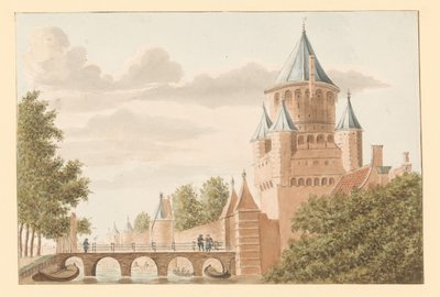 Utsikt over Kleine Houtpoort i Haarlem av Anonymous