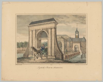 Utsikt over Leidsepoort i Amsterdam Leydsche Poort i Amsterdam (tittel på objekt) Ansiktene til de seks hovedportene til byen Amsterdam. 1st Cahier (serietittel) av Anonymous