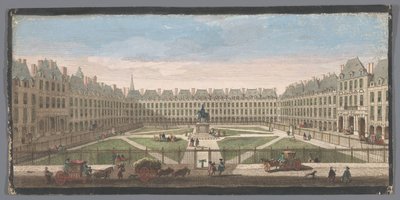Utsikt over Place Royale i Paris Vûë de la Place Royal (tittel på objekt) av Anonymous