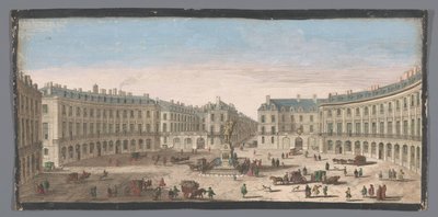 Utsikt over Place des Victoires i Paris Utsikt over Place des Victoires (tittel på objekt) av Anonymous