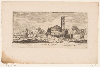 Utsikt over Santa Croce i Gerusalemme, i Roma S. Croce i Gierusalem / Det hellige kors kirke i Jerusalem en (...) / L