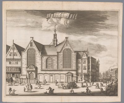 Utsikt over St. Olofs kapell (Oudezijds kapell) i Amsterdam Sint Olofs nå Oude Zyds kapell (tittel på objekt) av Anonymous