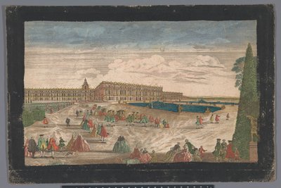 Utsikt over Versailles-hagen og Versailles-palasset av Anonymous