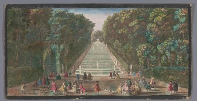 Utsikt over kaskadene i hagen til Château de Marly Vue de la cascade de Marli (tittel på objekt) av Anonymous