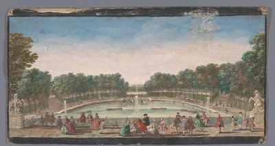 Utsikt over drikkedammen fra hagen til Château de Marly L