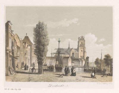 Utsikt over havnen i Dordrecht av Anonymous