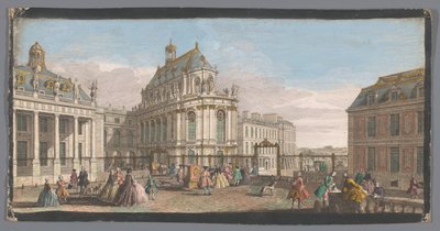 Utsikt over kapellet i Versailles-palasset Vüe ​​​​private de la chapelle du Chateau de Versailles (tittel på objekt) av Anonymous