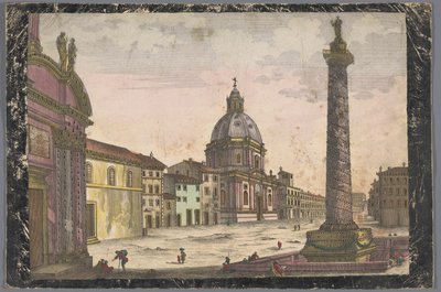 Utsikt over kirken Santa Maria di Loreto og Trajans søyle i Roma av Anonymous