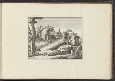 Utsikt over ruinene til M. Curty M. Curty Sepulchrum (tittel på objekt) Palasser og monumenter i Venezia, Livorno, Napoli og Roma (serietittel) av Anonymous