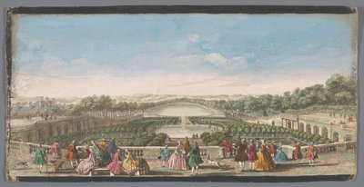 Utsikt over appelsintrærne foran Orangeriet i Versailles-palasset Vüe de l'Orangerie de Versailles (tittel på objektet) av Anonymous
