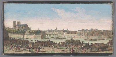 Visning av byen Paris sett fra Quai de Miramion En annen spesiell utsikt over Paris, fra Nôtre Dame til Pont de la Tournelle (tittel på objekt) av Anonymous