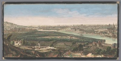 Utsikt over byen Paris sett fra landsbyen Chaillot Generell utsikt over byen Paris, prize de la hauteur du village of Chaillot (tittel på objekt) av Anonymous