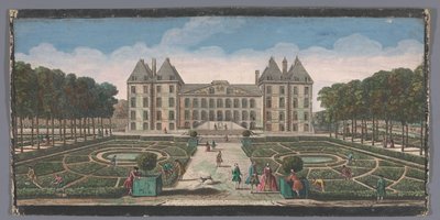 Utsikt over hagen på Château de Saint-Maur Utsikt over Chateau Royal de Saint Maur fra siden av hagen (tittel på objekt) av Anonymous