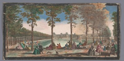 Utsikt over dammen fra hagen til Palais de Fontainebleau Veüe de l